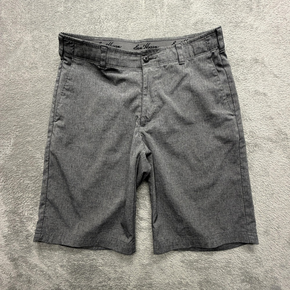 Ben Hogan Shorts Mens Measured 31x10 Gray Chino Microfiber Stretch‎ Pockets